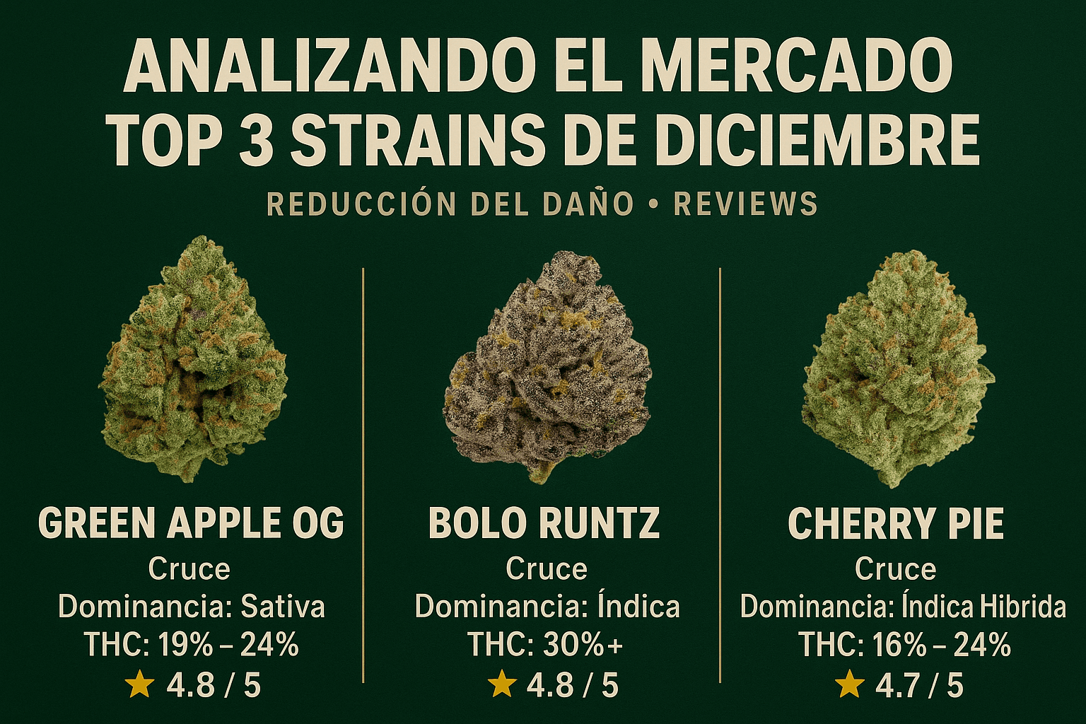 Analizando el Mercado: Top 3 Strains de Diciembre